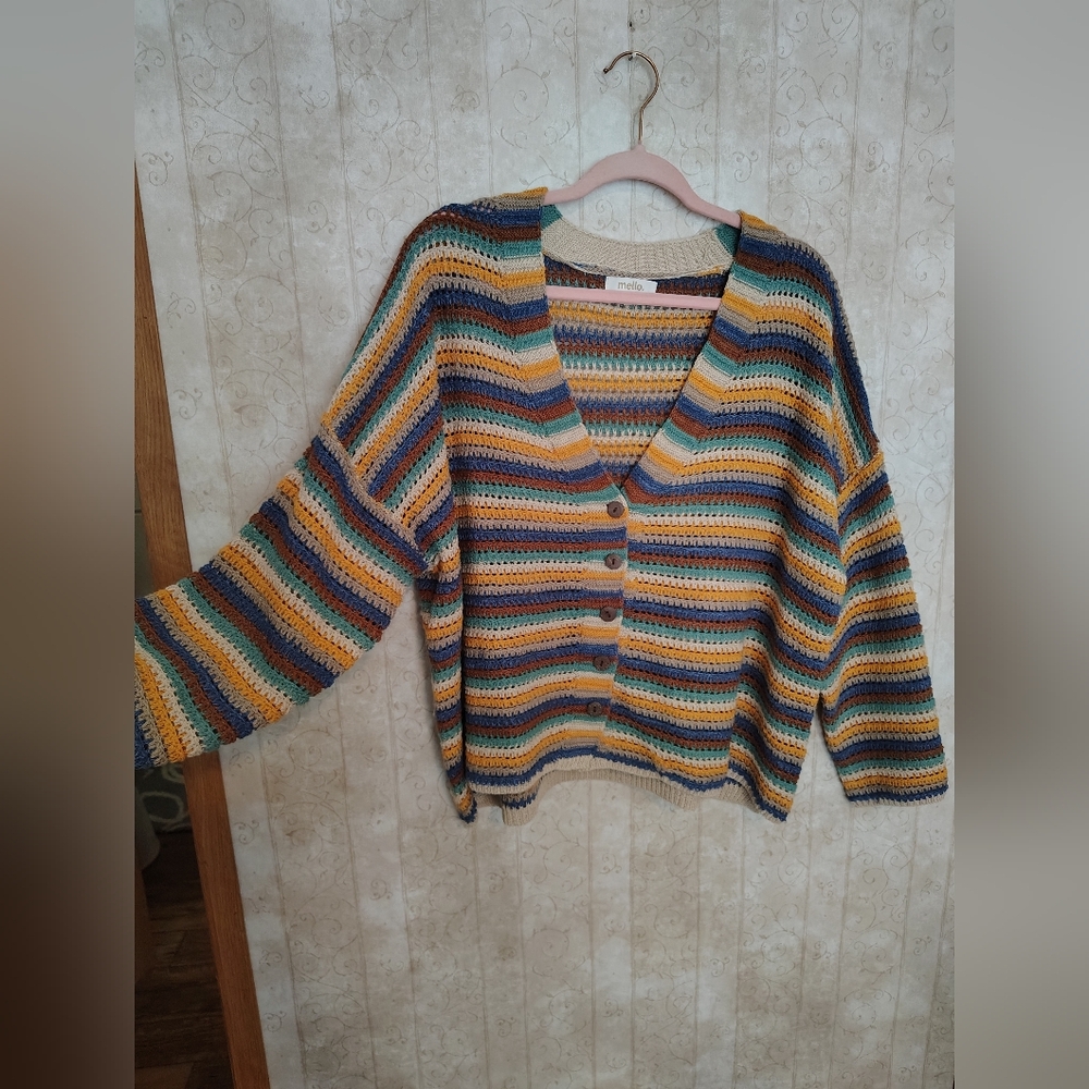 Mello Vibrant Striped Cardigan View 2